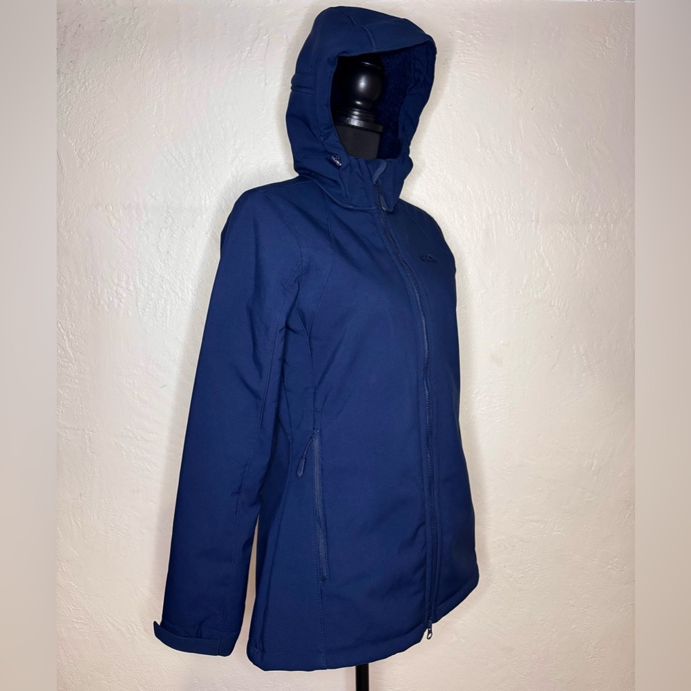 JACK‎ WOLFSKIN Hooded Interior Sherpa Lined Navy Blue Women’s Jacket Size Small